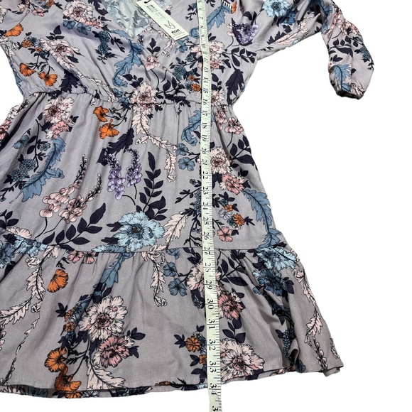 NEW MINKPINK Lavender Love Long Sleeves Floral Dress Size Medium Criss Cross - Picture 11 of 12